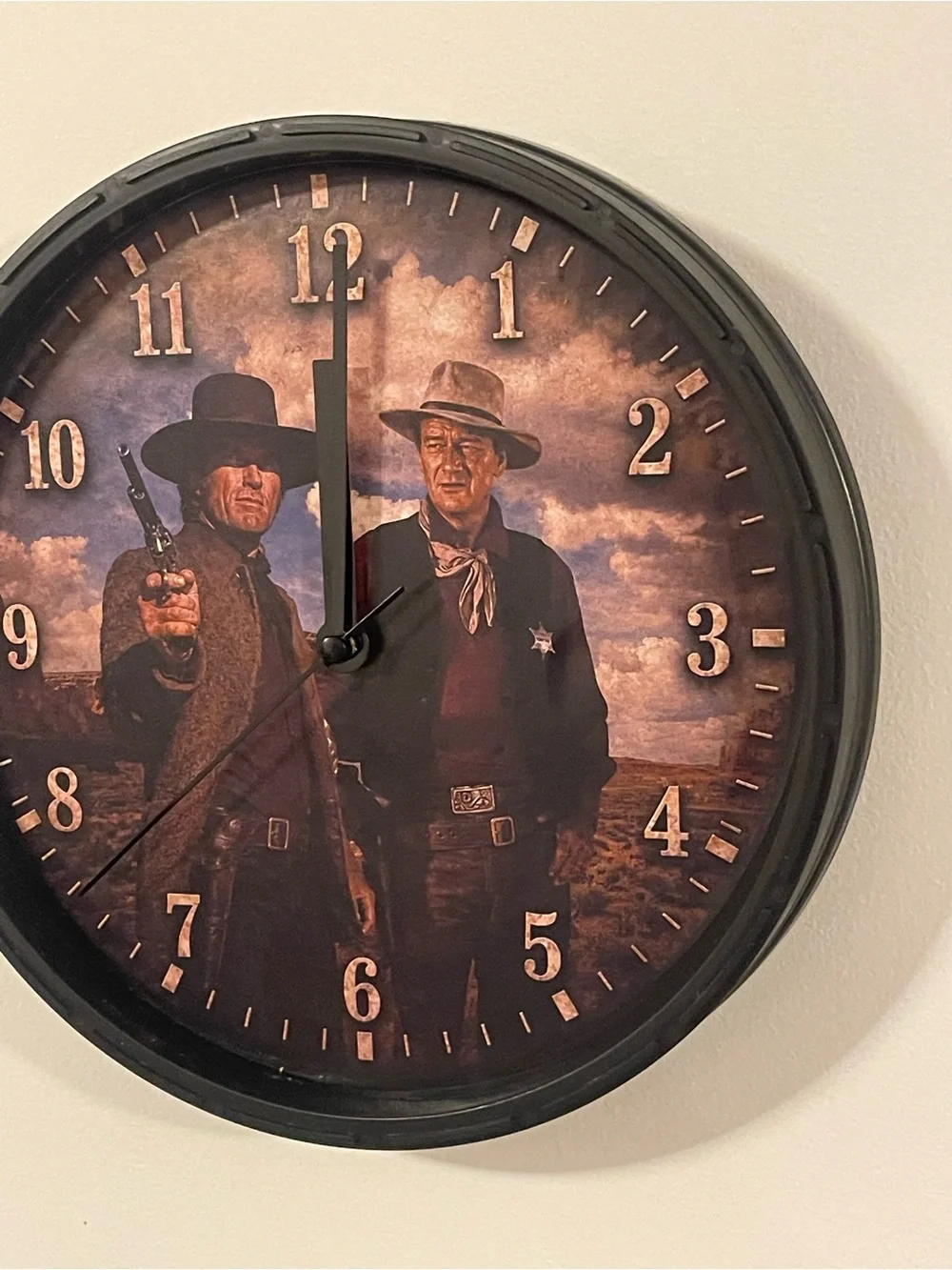 Western Cowboys Decorative Wall Clock - Brown